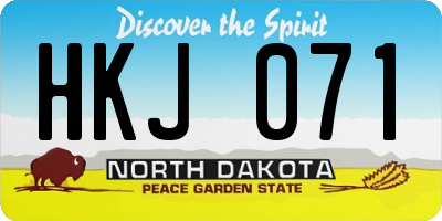 ND license plate HKJ071