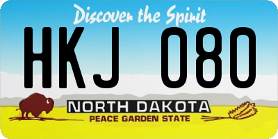 ND license plate HKJ080