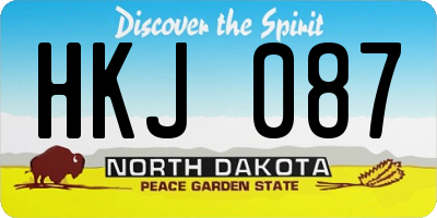 ND license plate HKJ087