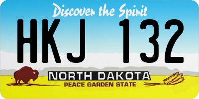 ND license plate HKJ132