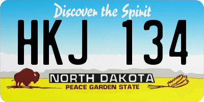 ND license plate HKJ134