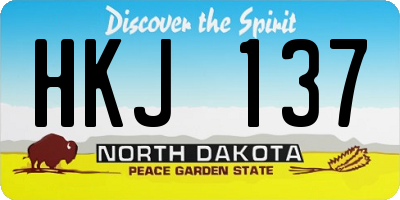 ND license plate HKJ137