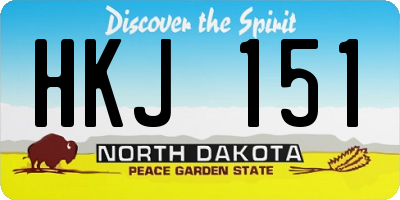 ND license plate HKJ151
