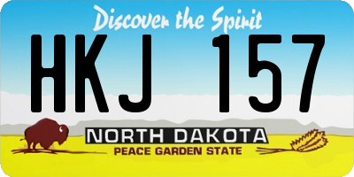 ND license plate HKJ157