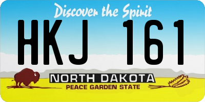 ND license plate HKJ161