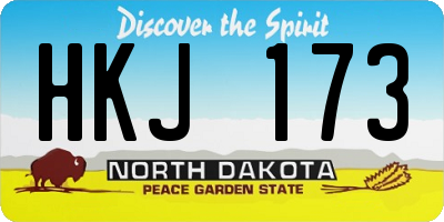 ND license plate HKJ173