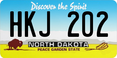 ND license plate HKJ202