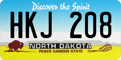 ND license plate HKJ208