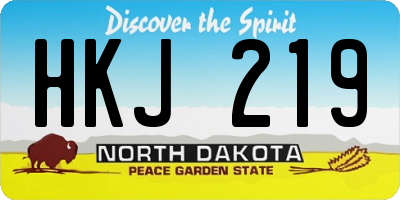 ND license plate HKJ219