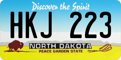 ND license plate HKJ223