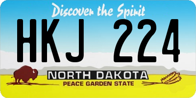 ND license plate HKJ224