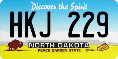 ND license plate HKJ229