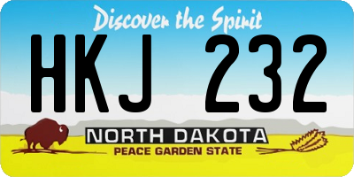 ND license plate HKJ232