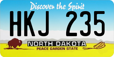 ND license plate HKJ235