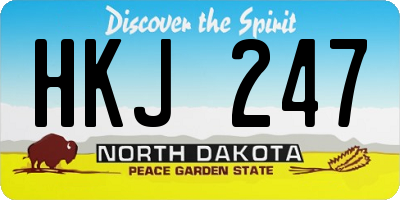 ND license plate HKJ247