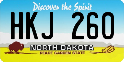 ND license plate HKJ260