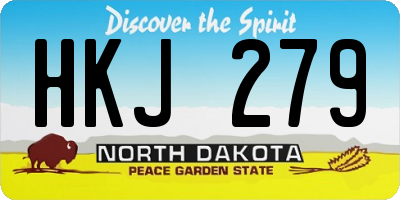 ND license plate HKJ279