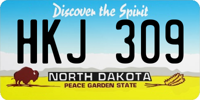 ND license plate HKJ309