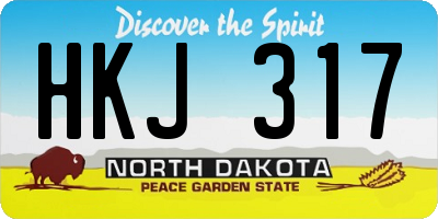 ND license plate HKJ317