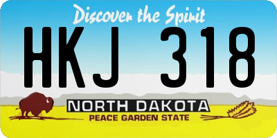 ND license plate HKJ318