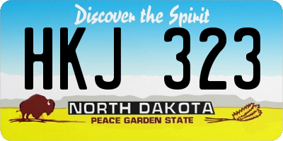 ND license plate HKJ323
