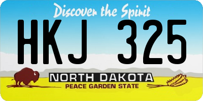 ND license plate HKJ325