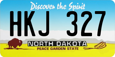ND license plate HKJ327