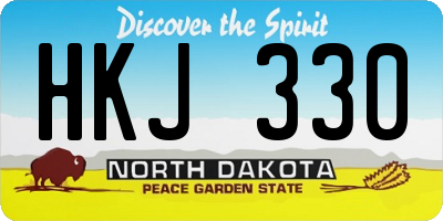 ND license plate HKJ330