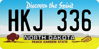 ND license plate HKJ336