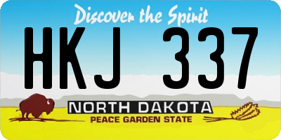ND license plate HKJ337