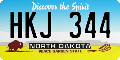 ND license plate HKJ344