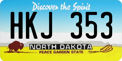 ND license plate HKJ353