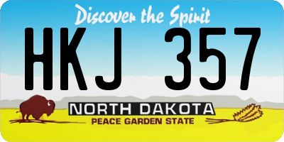 ND license plate HKJ357