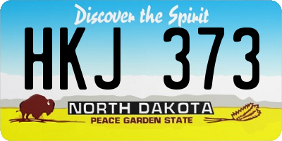 ND license plate HKJ373