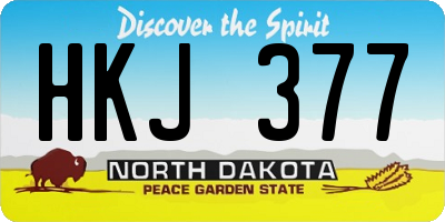 ND license plate HKJ377