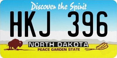 ND license plate HKJ396