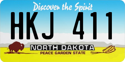 ND license plate HKJ411