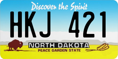 ND license plate HKJ421