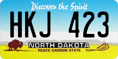 ND license plate HKJ423