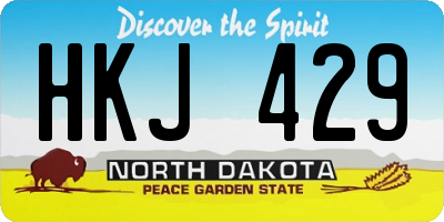 ND license plate HKJ429