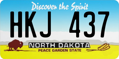 ND license plate HKJ437