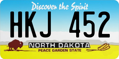 ND license plate HKJ452