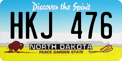 ND license plate HKJ476