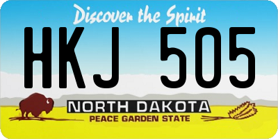 ND license plate HKJ505