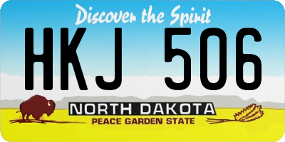 ND license plate HKJ506