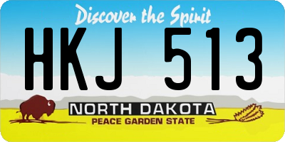 ND license plate HKJ513