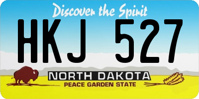 ND license plate HKJ527