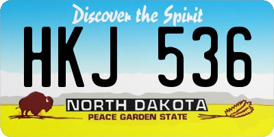 ND license plate HKJ536
