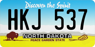 ND license plate HKJ537