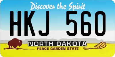 ND license plate HKJ560